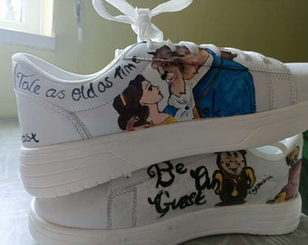 Custom made beauty and the beast shoes