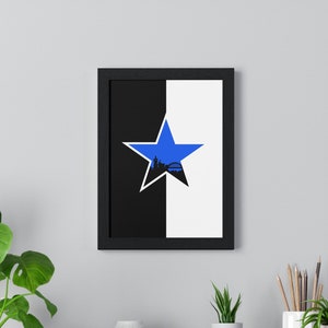 Newcastle United Blue Star Brown Ale Logo Portrait Matte Wall Art Print NUFC Poster Geordie Gift Idea for him her fathers day son