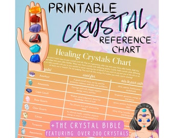 Cuadro guía de cristal imprimible + Libro de la Biblia de cristal PDF