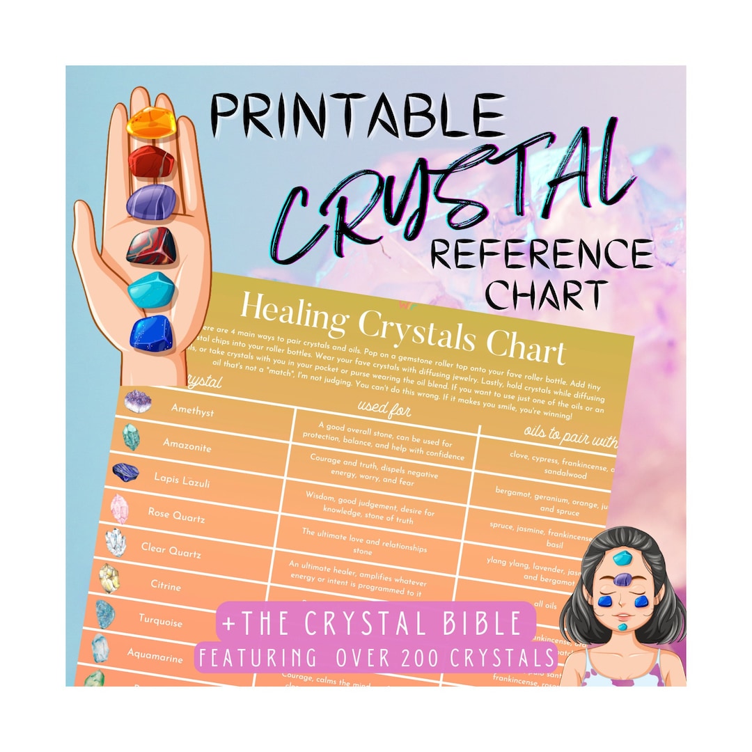 Printable Crystal Guide Chart the Crystal Bible Book PDF Etsy