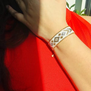 Medium-Wide Miyuki Beaded Bracelet – Handmade Boho Jewelry – Gift for Her – Thoughtful Gift for Women – Unique Gift Idea – Boho Miyuki Cuff