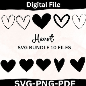 Herz-Svg-Bundle, Herz-Svg, Handgezeichnetes Herz-Svg, Offenes Herz-Svg, Doodle-Herz-Svg, Skizze-Herz-Svg, Liebes-Svg, Valentinstag-Svg, Cricut, Png,