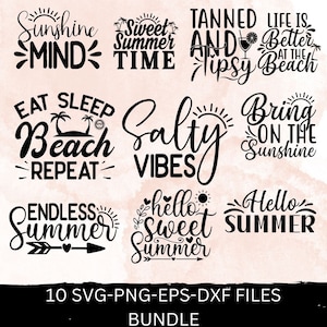 Summer Bundle SVG, Beach Svg, Summertime svg, Funny Beach Quotes Svg, Summer Cut Files, Summer Quotes Svg, Svg files for cricut, Silhouette