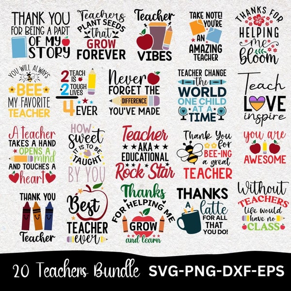 Teacher SVG sublimation Bundle, Teacher appreciation SVG, Teacher mug  clipart, Teacher Life Svg, Back to School Svg, Teaching Mug svg png