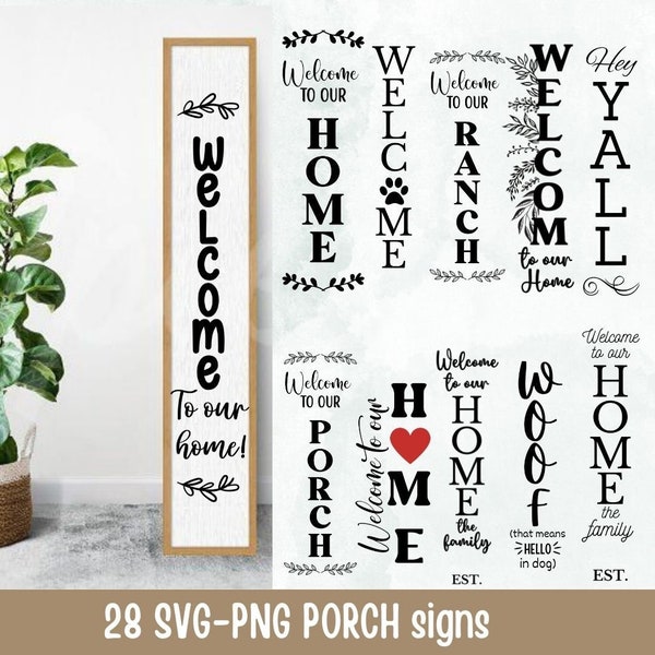 Porch sign svg, porch sign svg bundle, welcome svg, vertical welcome porch sign svg, hello svg, farmhouse porch sign svg, welcome sign svg