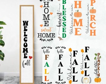 Fall Porch Sign SVG Bundle,welcome fall svg, vertical welcome fall  porch sign svg, farmhouse  pumpkinporch sign svg, welcome sign svg