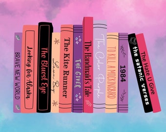 I read banned books PnG for Sublimation | Banned books PnG | Books PnG | Handdrawn banned books PnG | Book Lover PnG Banned Books