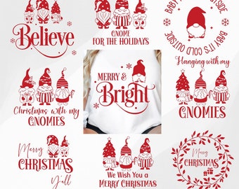 Paquet SVG de Gnome de Noël, png de gnomes de Noël, clipart gnome, gnome svg, png de Noël, png gnome, png joyeux Noël, gnomes de Noël