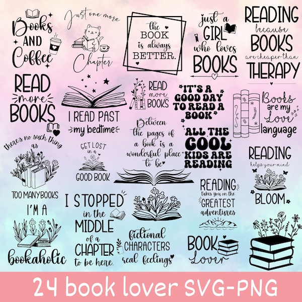 Bundle de lecture svg, svg amateur de livres, livre svg, svg de bibliothèque, livre citations svg, svg de livre floral, bibliothécaire svg, livre t shirt svg, svg de rat de bibliothèque