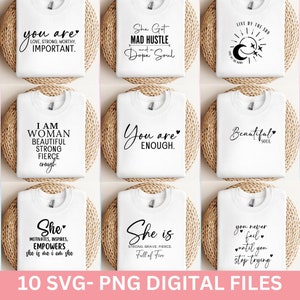 Boho inspirerende SVG PNG bundel, positieve bevestigingen SVG, ondernemer SVG, empowered vrouwen shirt SVG, vriendelijkheid SVG, drukte SVG,