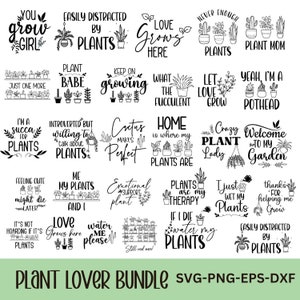 Paquete SVG amante de las plantas, svg de plantas, citas de plantas svg, planta de interior svg, planta mamá svg, cita de planta divertida, cita de jardín svg, dama de planta loca svg