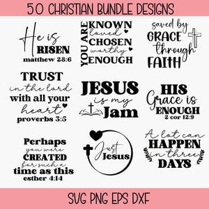 Paquete de svg cristiano, svg religioso, svg de las Escrituras, versículo bíblico svg, svg bendito, Jesús svg, Dios svg fe svgCita religiosa SVGverso de la Biblia