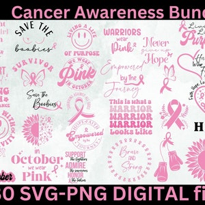 Brustkrebs SVG Bundle, Krebs SVG, Krebs Bewusstsein, sofortiger Download, Band svg, Brustkrebs Shirt, Kampf gegen Krebs geschnitten Datei Zitat svg