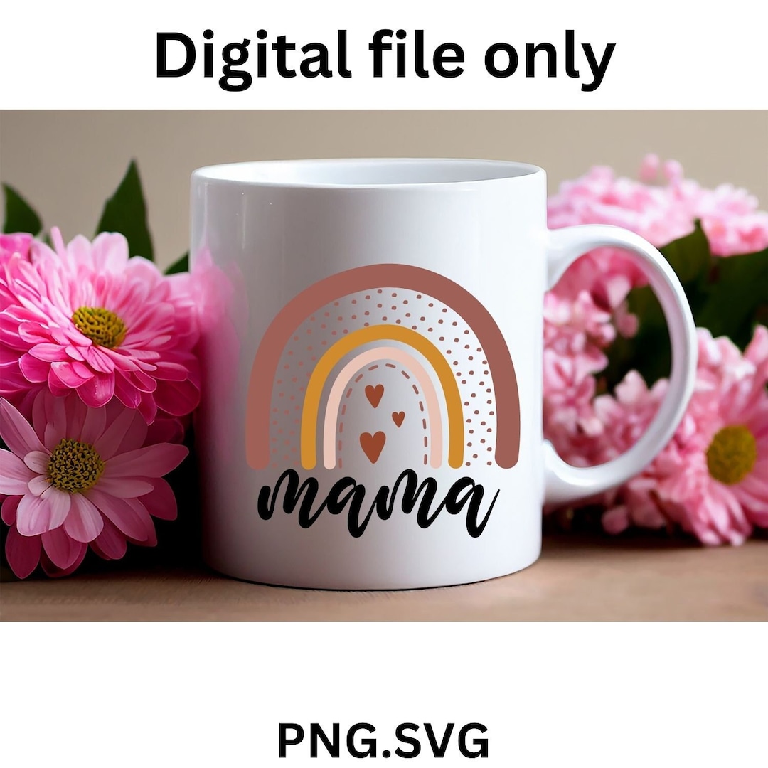 Mama Rainbow SVG, Mama Svg, Mom Cut File , BOHO Rainbow, Boho Rainbow