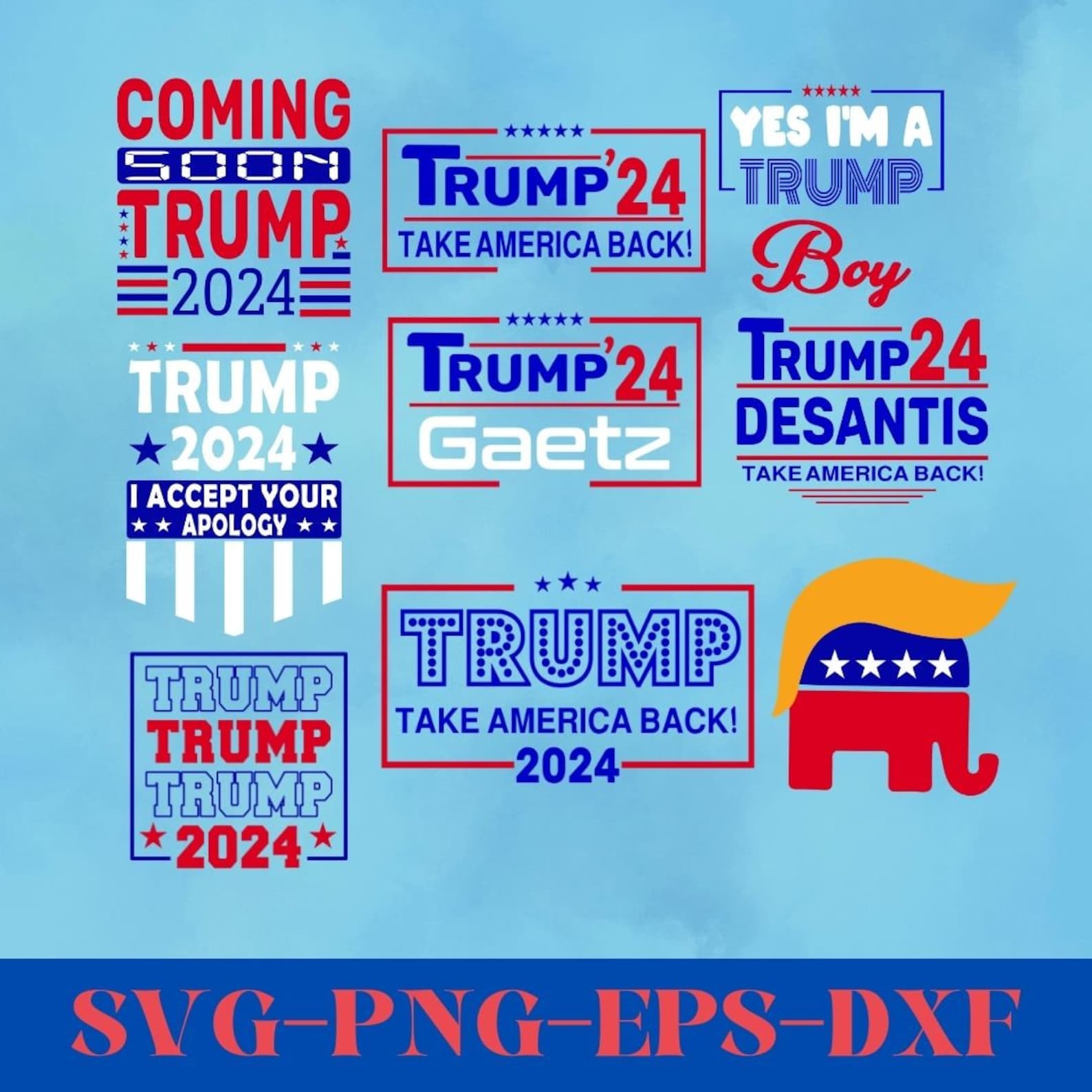 Trump 2024 Svg, Trump Svg, Donald Trump Svg, Trump Flag Svg, Trump 2024
