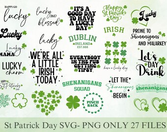 St Patrick Day SVG Bundle,SVG, St Patricks Day SVG,Lucky Svg, Lucky Shirt Svg,Clover Svg, Irish Svg, Shamrock Svg, Irish svg Quotes,