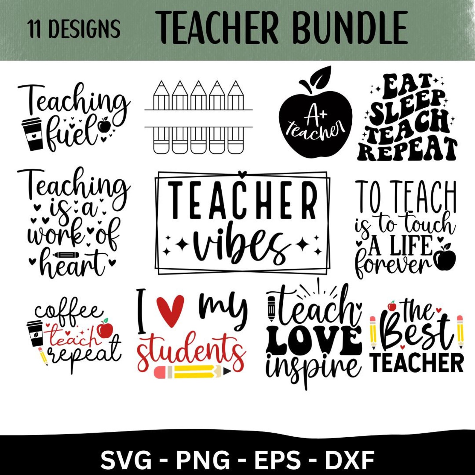 Teacher Svg Bundle Teacher Svg Teacher Appreciation Svg - Etsy