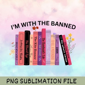 J’ai lu des livres interdits PnG pour Sublimation | Livres interdits PnG | Livres png | Livres interdits dessinés à la main PnG | Amoureux des livres PnG Livres interdits