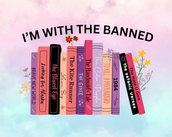 I read banned books PnG for Sublimation | Banned books PnG | Books PnG | Handdrawn banned books PnG | Book Lover PnG Banned Books