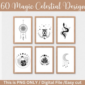 Magic and Celestial Png bundle, wall art celestial PNG ,celestial girls png,magic bundle, celestial moon png,tarot cards png, Astrology png