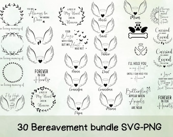 Memorial Svg bundel, Memorial Quotes Svg, rust in vrede Svg, kardinaal Svg, Loving Memory Svg, hemel svg, Christian Svg, Remembrance Svg