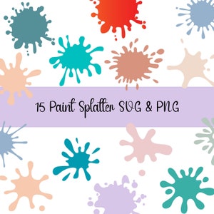 Paint Splatter SVG Bundle, Paint Splats Svg Files, Paint Svg, Ink splatter Svg, Paint streak blob svg, Paint stroke Svg, Digital Download
