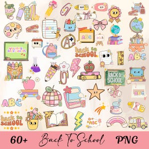 Back To School Png RETRO groovy School Png Cute Classroom Sublimation clipart Teachers & Students Stationery Classroom PNG back to school