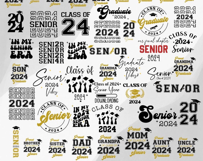 Senior 2024 SVG, Graduate 2024 Svg Bundle, Class of 24 Svg, Proud Mom ...