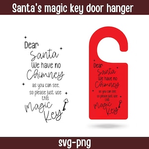 Colgador de puerta con llave mágica de Santa, colgador de puerta de Navidad svg, svg de Navidad, svg de santa, svg de Navidad para niños, svg de porche de Navidad, svg de adorno