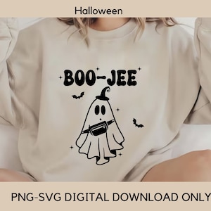 Boo-JEE T-shirt Fall Halloween Inspired SVG Design Download Print-Cute ghost PNG-funny halloween png