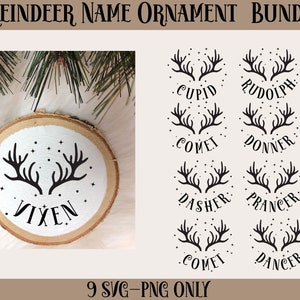 Christmas Reindeer Names SVG Bundle, Girl Reindeer SVG, Boy Reindeer Svg, Christmas reindeer 2023 Svg, Cute Reindeer names Svg Cricut