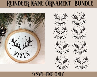 Christmas Reindeer Names SVG Bundle, Girl Reindeer SVG, Boy Reindeer Svg, Christmas reindeer 2023 Svg, Cute Reindeer names Svg Cricut