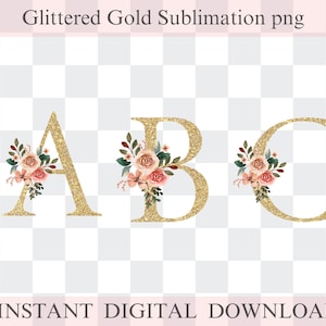 Alfabeto de oro floral rosa PNG Letras florales PNG Alfabeto floral de acuarela, monograma de letra floral rosa alfabeto inicial png, png floral