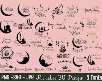 Bundle svg Ramadan Kareem Ramadan Mubarak svg Ramadan décor svg carte Eid svg Ramadan svg bundle islamique svg bundle eid mubarak mosquée svg