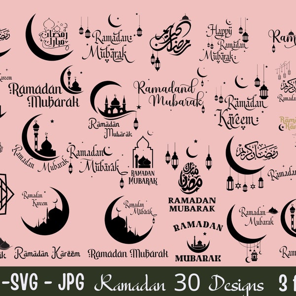 Ramadán Kareem svg paquete Ramadán Mubarak svgs Ramadán decoración svg Eid tarjeta svg Ramadán svg paquete islámico svg paquete eid mubarak mezquita svg