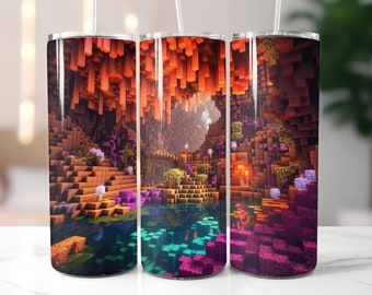 Minecraft Tumbler Wrap 20 Oz (Straight or Tapered), 32 Oz - Digital Download