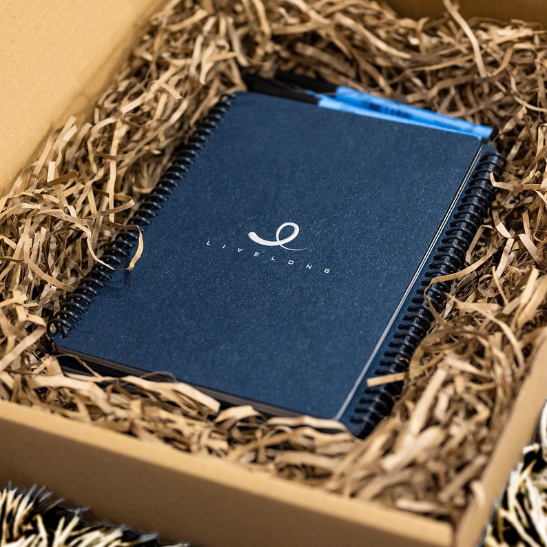 A64PENS. Livelong Reusable Notebook 4 Pens. Horizontal Spiral. 100