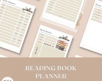 Reding Book Planner,Book Rewiev,Book Wishlist,Favorite Quotes,Books to Buy ,Books Summary,Digital Planner ,Digital Download