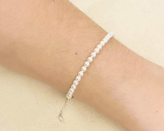 Pearl Beaded Bracelet Genuine Austrian Crystal Gold Silver