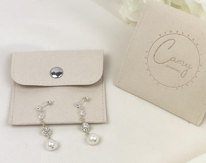 Wedding Jewelry Stunning Dangle Earrings Gold Silver Pearl