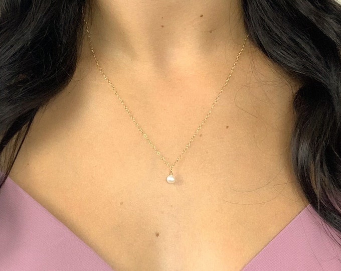 Pendant Necklace Freshwater Pearl Gold Silver