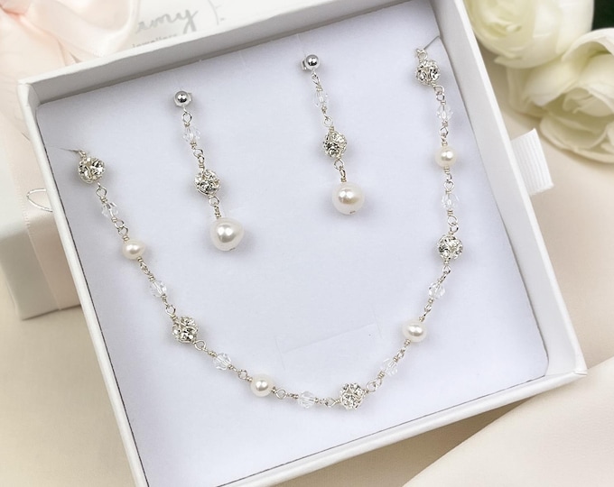 Jewellery Set Matching Necklace and Earrings Sets Freshwater Pearl