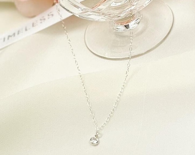 Cubic Zirconia Stone Pendant Necklace Gold Silver