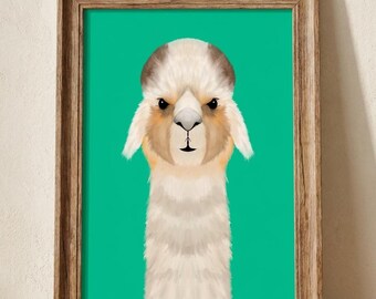 Grumpy Llama Poster | Matte Finish Wall Art Print – Fun Artwork Home Decor