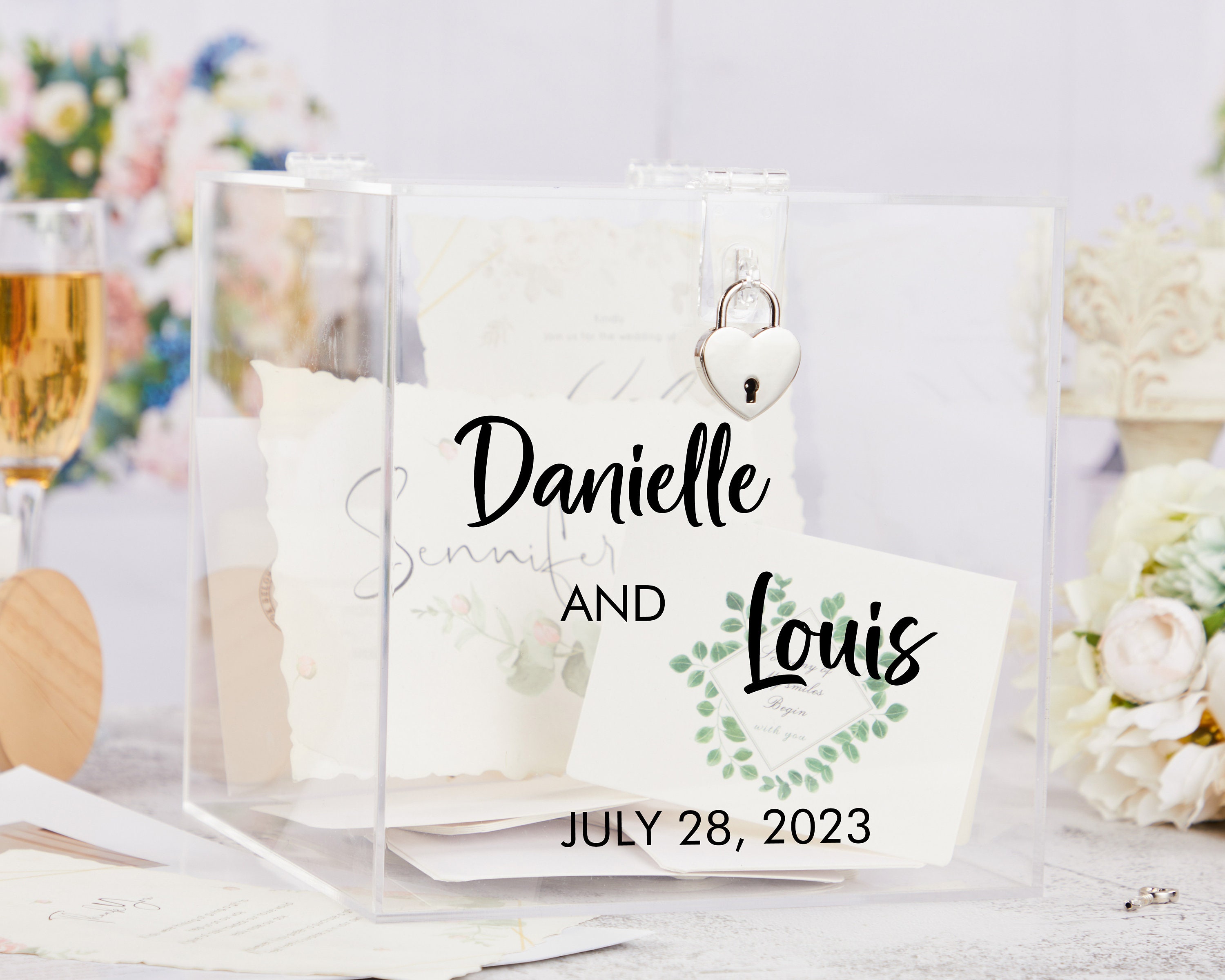 Custom Wedding Card Box Acrylic Card Box Name Card Box With Etsy