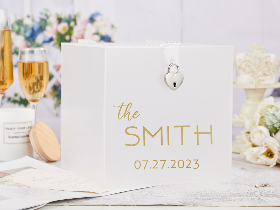 Personalized Name Card Box Card Box Sign Acrylic Card Box Etsy