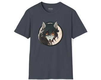 Cute Furry Fandom Wolf Shirt, Anthro T-Shirt, Unisex Anime Kitsune Tee, Anime Wolfe apparel, Cute Animal T Shirt, Wolf Spirit Animal Tee