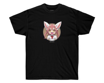 T-shirt anime mignon lapin fille, t-shirt fandom unisexe à fourrure, chemise personnage lapin kawaii, cadeau parfait pour les amateurs d'anime, t-shirt graphique anime