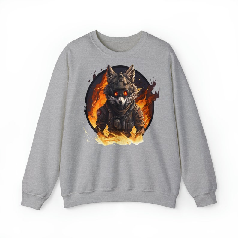 Fire Wolf Furry Fandom Sweatshirt, Wolf Jumper Yiff in Hell, Funny Anime Unisex Sweater, Cadeau idéal pour les fans danime, Wolf Tee Gift, Anime image 10