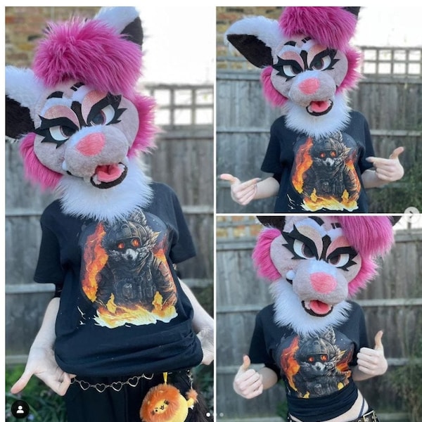 Furry Fandom T-Shirt, Wolf and Fire Design, Yiff in Hell, Funny Anime Tee, Unisex Gift for Fans of Furry Fandom, Wolf Spirit Animal Tee
